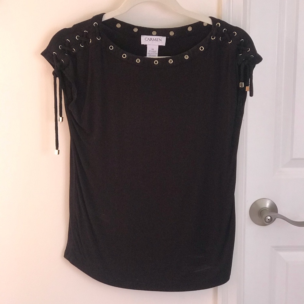 Carmen Black Blouse Size XS